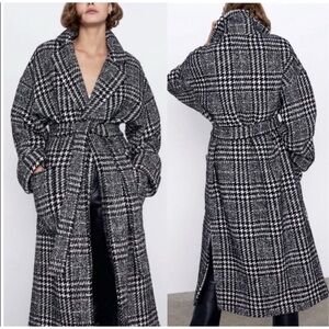 Zara Oversized Houndstooth Coat
